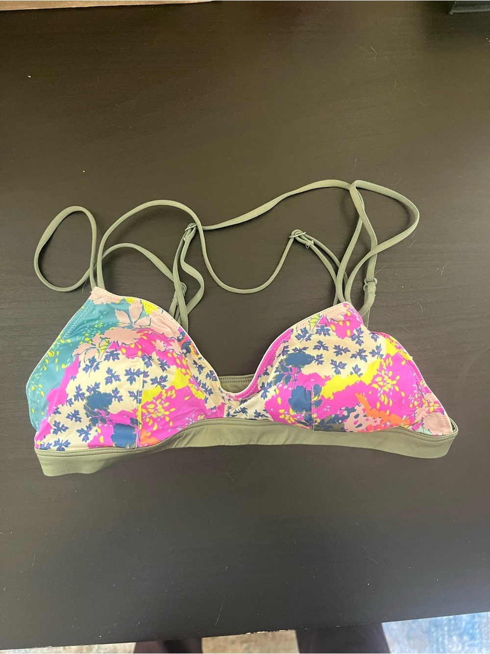 Victoria's Secret Floral Triangle bralette  in Pink, Blue, Yellow & Olive